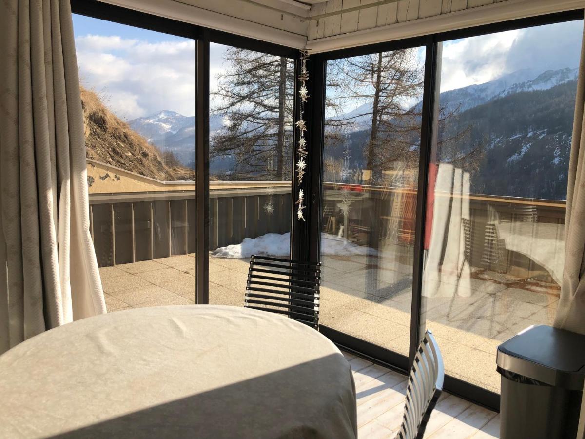 Grand Studio La Foux D Allos Avec Vue Et Terrasse Bagian luar foto